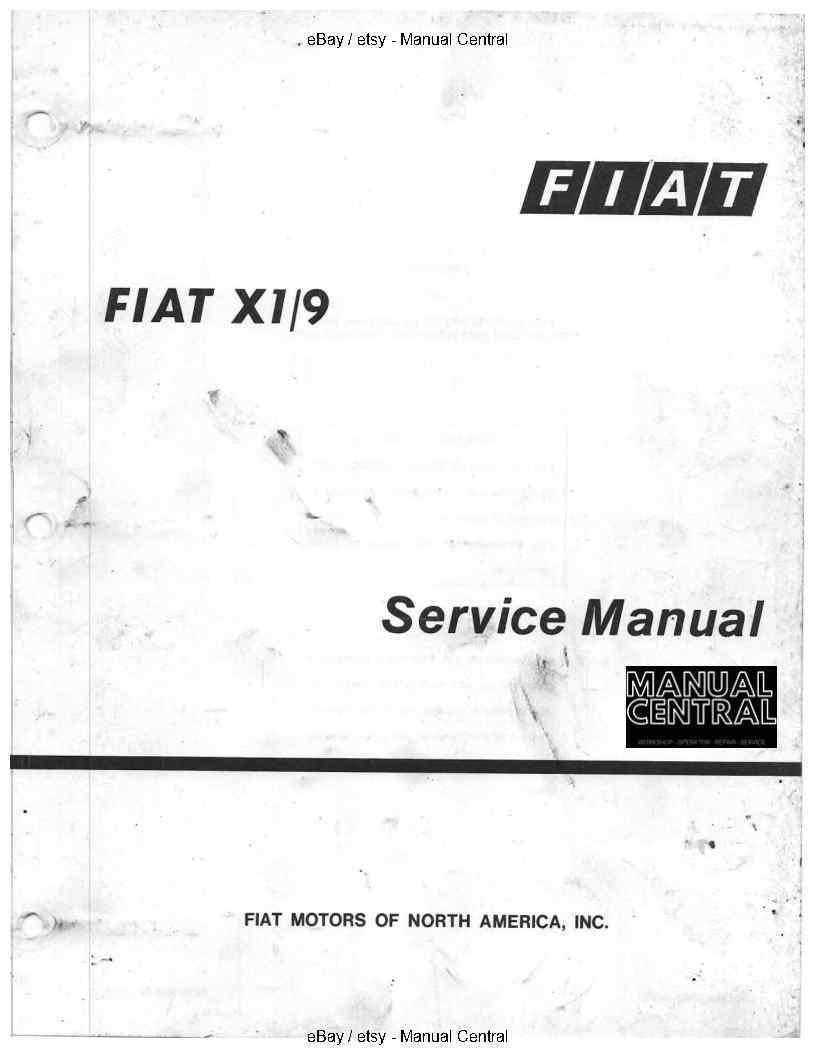 FIAT X19 X1/9 1979 TO 1982 WORKSHOP SERVICE REPAIR MANUAL REPRINT COMB BOUND