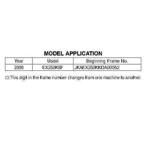 KAWASAKI MOTORCYCLE NINJA 250R SERVICE MANUAL 2008 EDITION REPRINTED