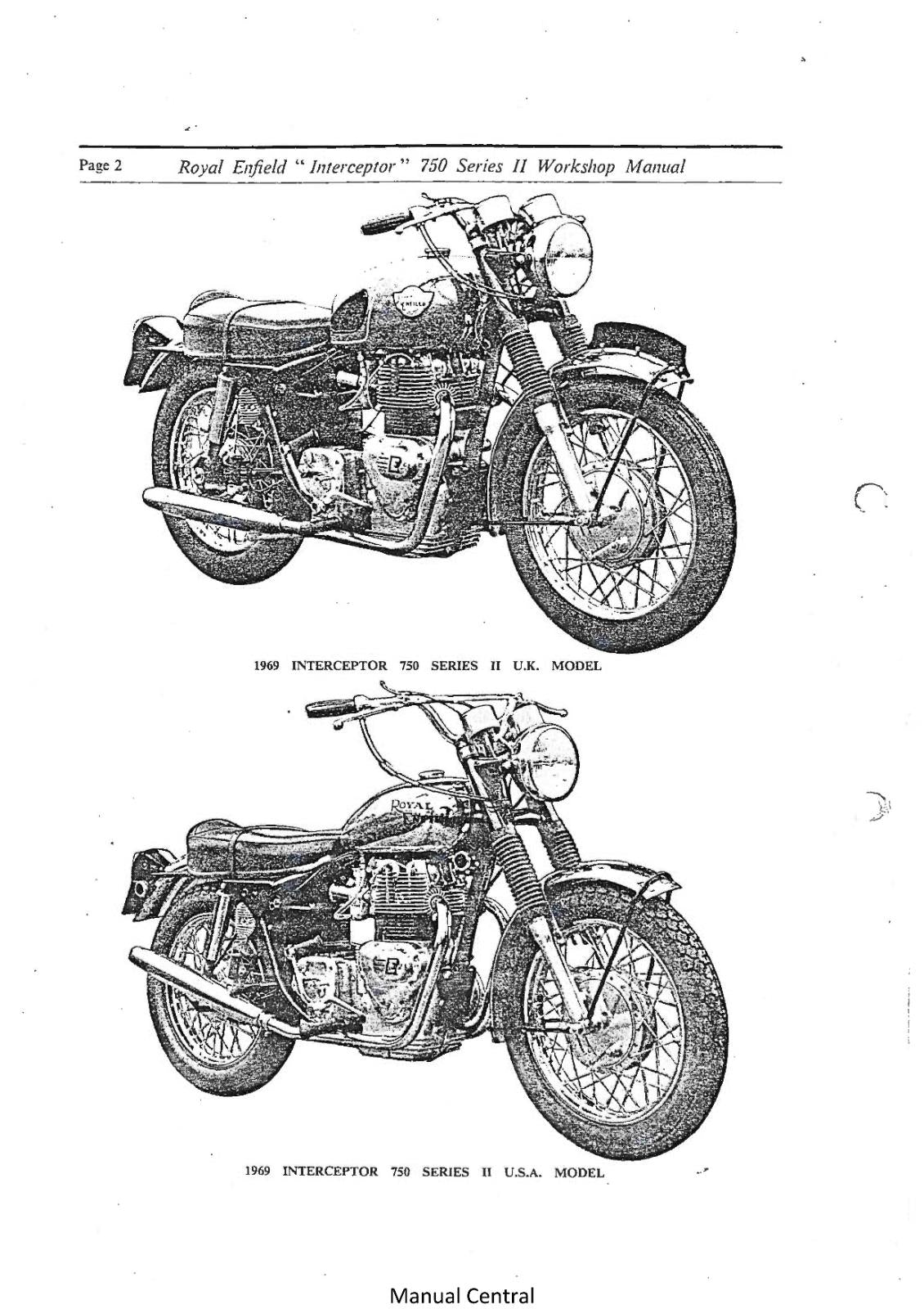 ROYAL ENFIELD 750 INTERCEPTOR SERIES 2 SERVICE WORKSHOP REPAIR MANUAL REPRINTED