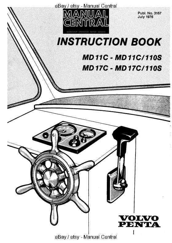 VOLVO PENTA MD11C MD17C 110S OPERATOR INSTRUCTION MANUAL 1976 EDITION