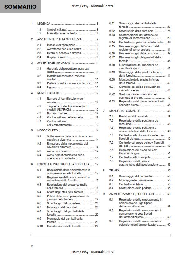 ITALIAN - HUSQVARNA 2022 - TE 250i 300i ROCKSTAR - MANUALE DI RIPARAZIONE