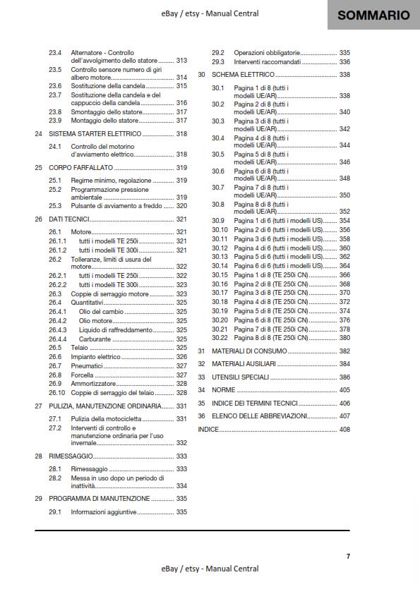 ITALIAN - HUSQVARNA 2022 - TE 250i 300i ROCKSTAR - MANUALE DI RIPARAZIONE