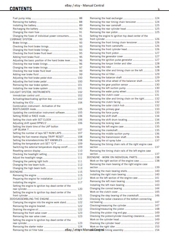 KTM 2009 1190 RC8 R - UK AUS FR JP - WORKSHOP REPAIR SERVICE MANUAL REPRINTED