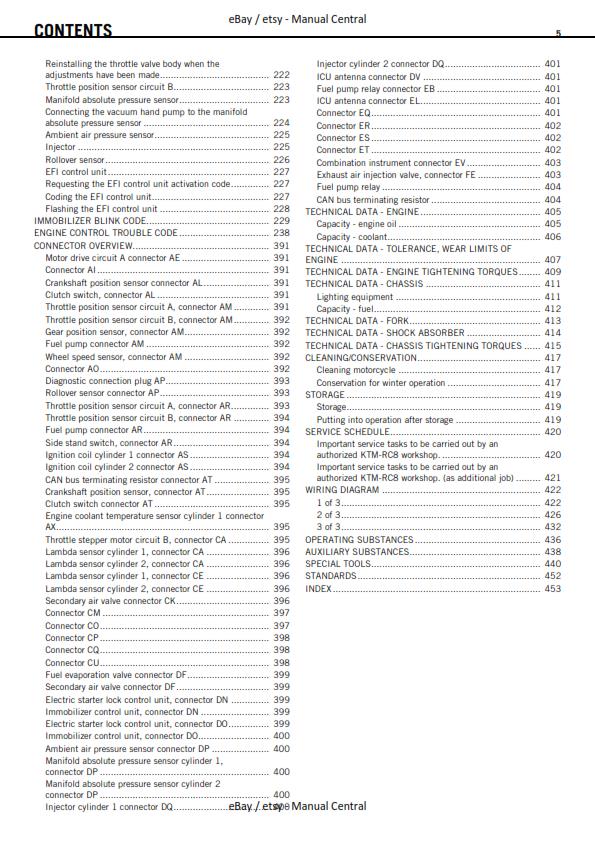 KTM 2009 1190 RC8 R - UK AUS FR JP - WORKSHOP REPAIR SERVICE MANUAL REPRINTED