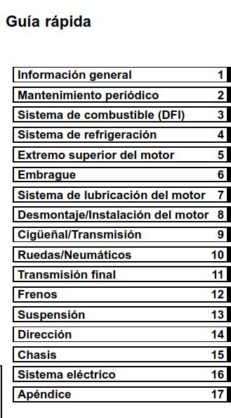 KAWASAKI MOTORCYCLE NINJA 300 ABS MANUAL DE TALLER DE MOTOCICLETA 2013 FRENCH