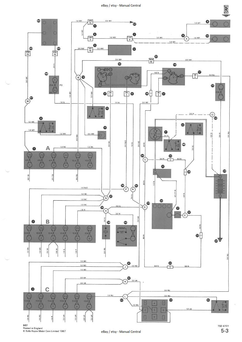 ROLLS ROYCE SILVER SPIRIT SPUR CORNICHE II ELECTRICAL WORKSHOP 87-88 TSD4701