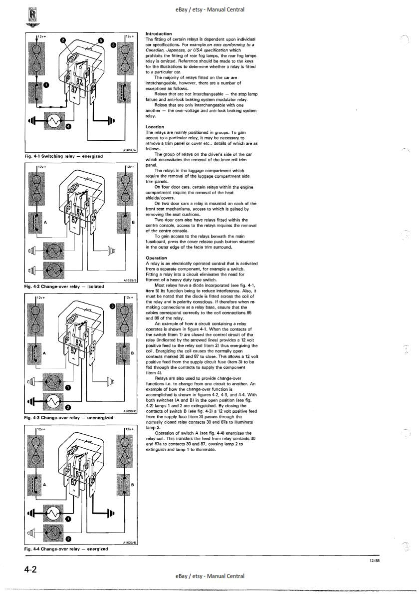 ROLLS ROYCE SILVER SPIRIT SPUR CORNICHE II ELECTRICAL SUPPLEMENT 1989 TSD4848