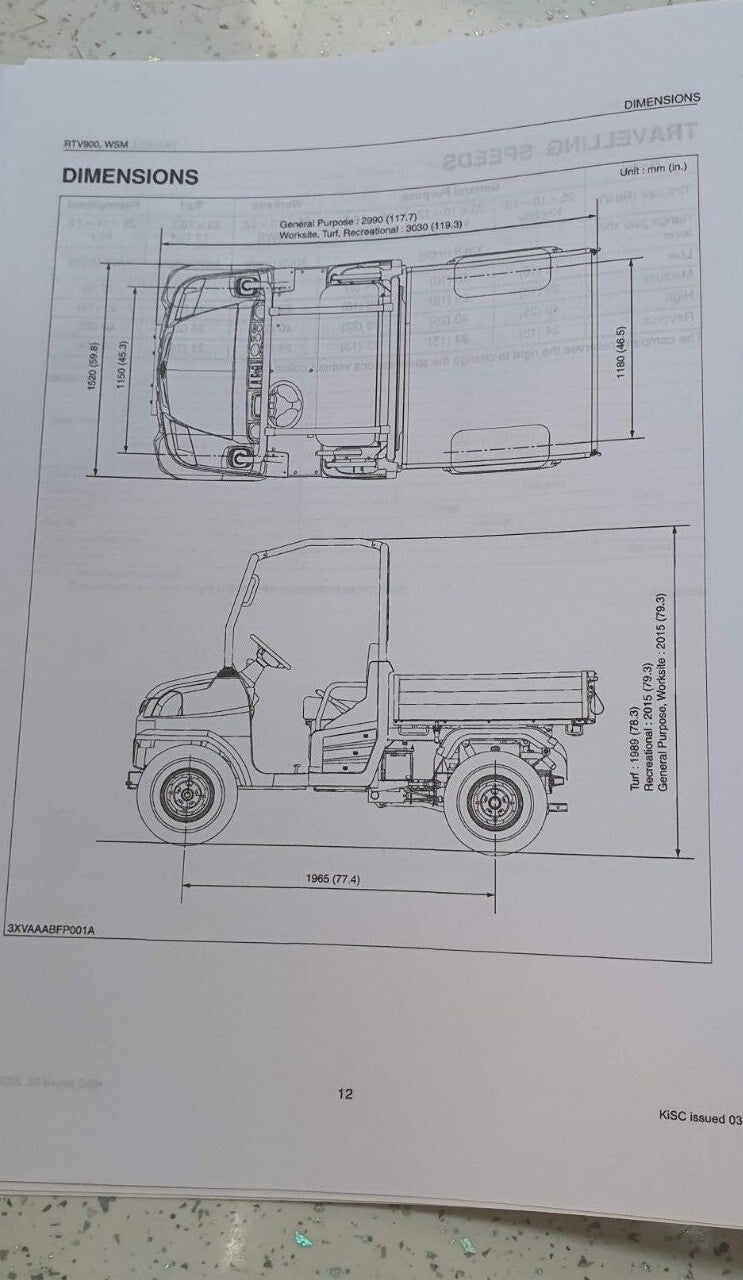 KUBOTA UTILITY VEHICLE RTV900 inc section 9 WORKSHOP REPAIR SERVICE 2008