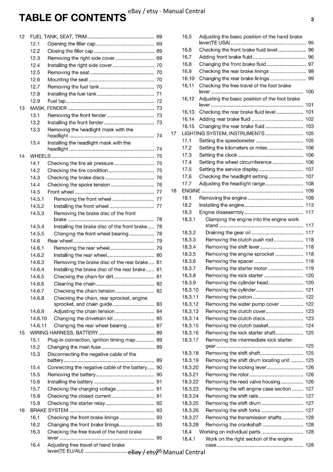 HUSQVARNA 2014 TE 250 TE 300 EU AU US WORKSHOP REPAIR SERVICE MANUAL REPRINTED