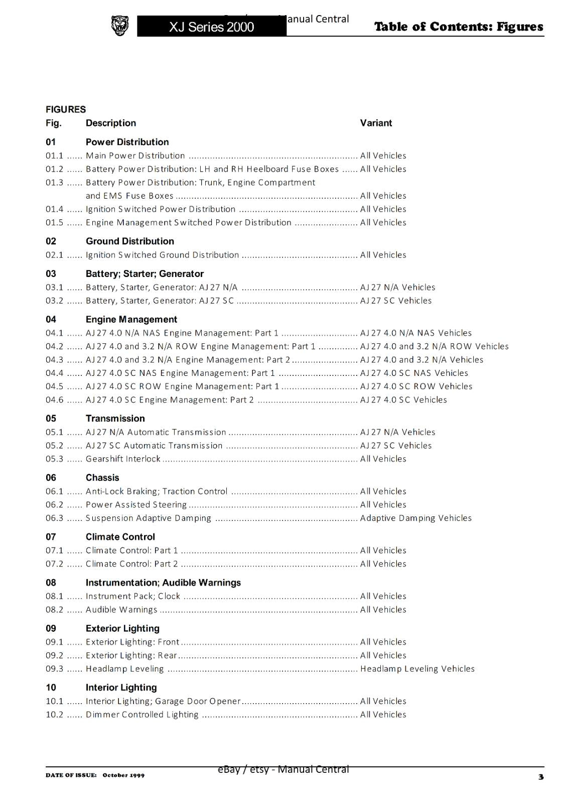 JAGUAR XJ SERIES SEDAN 2000 ELECTRICAL GUIDE MANUAL WIRING REPRINTED COMB BOUND