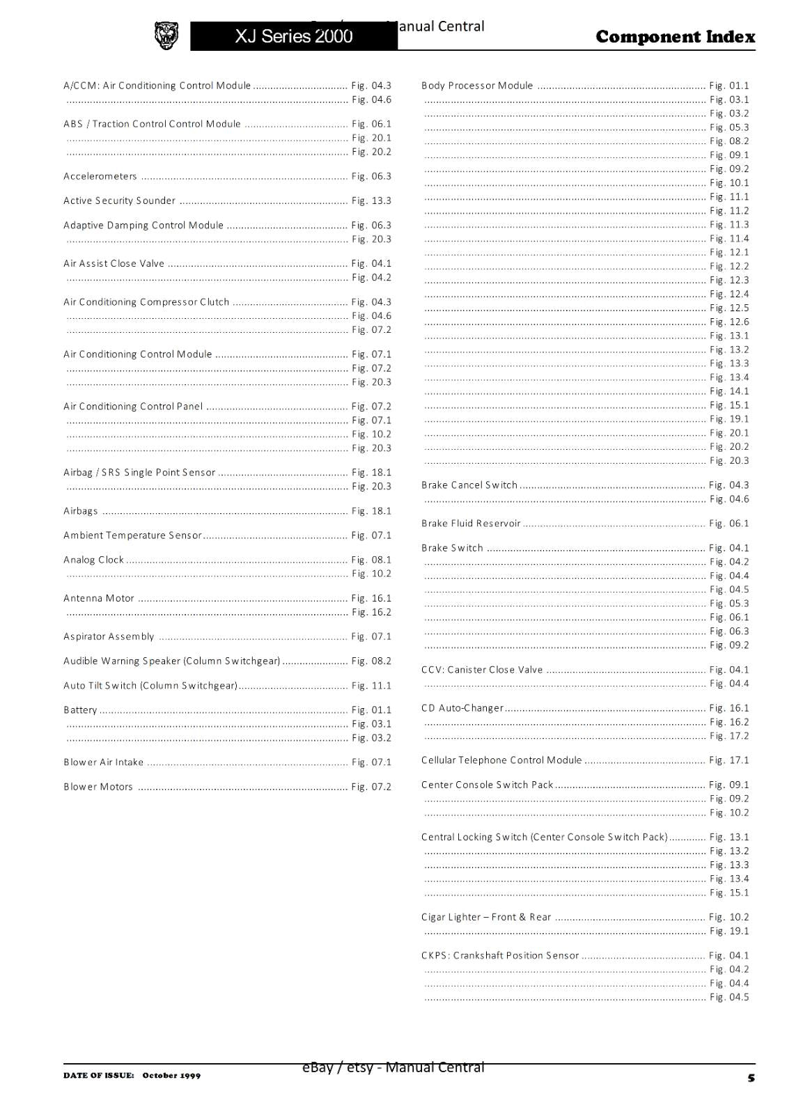JAGUAR XJ SERIES SEDAN 2000 ELECTRICAL GUIDE MANUAL WIRING REPRINTED COMB BOUND