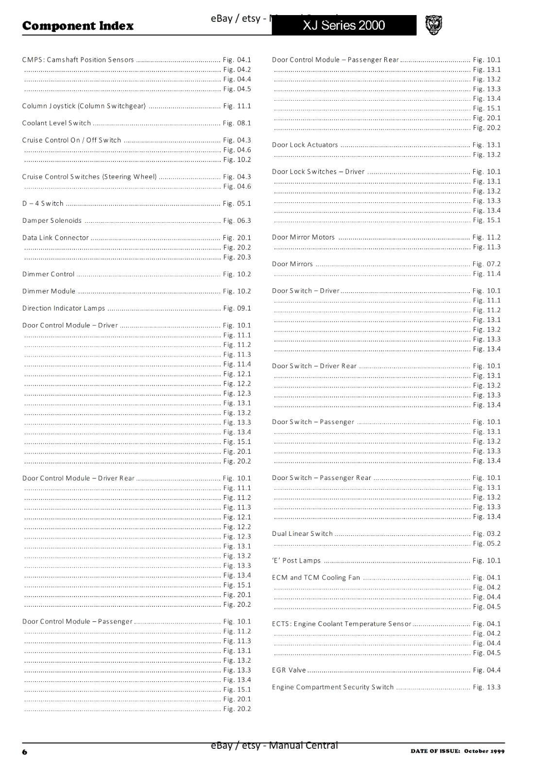 JAGUAR XJ SERIES SEDAN 2000 ELECTRICAL GUIDE MANUAL WIRING REPRINTED COMB BOUND