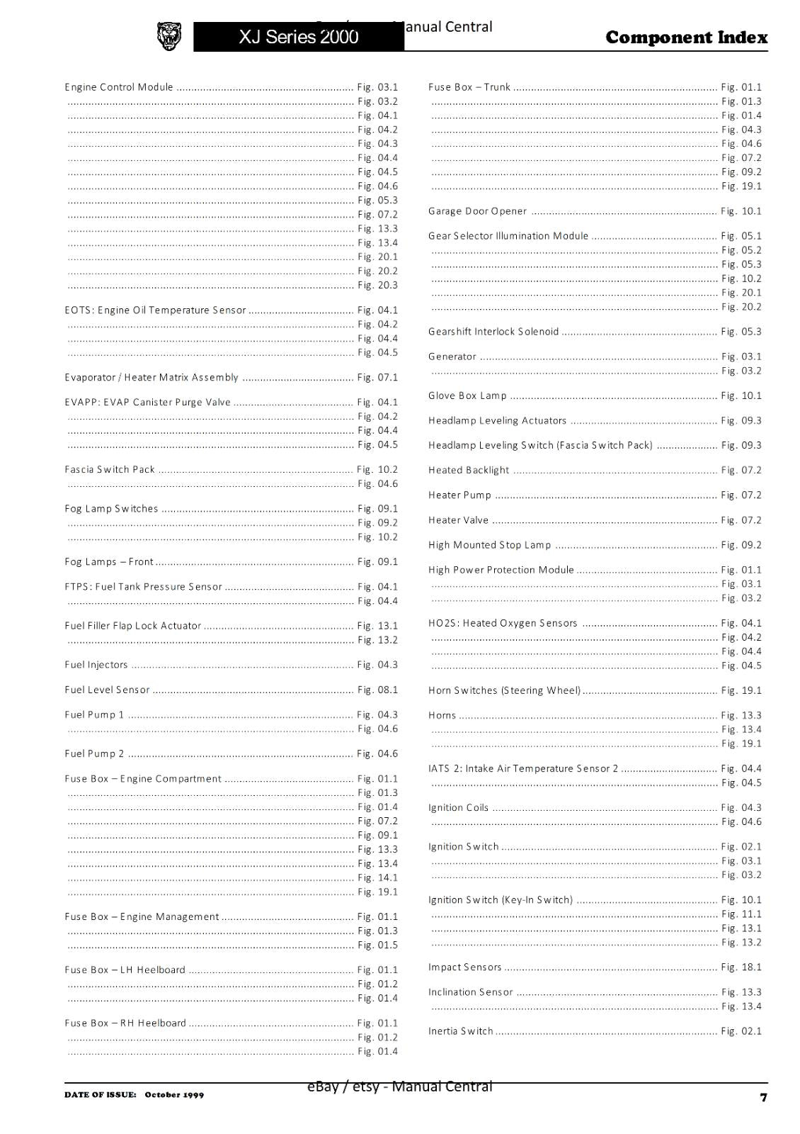 JAGUAR XJ SERIES SEDAN 2000 ELECTRICAL GUIDE MANUAL WIRING REPRINTED COMB BOUND