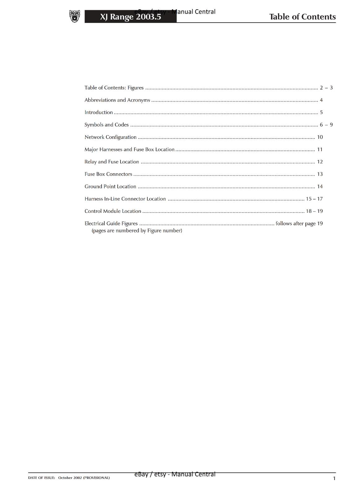 JAGUAR XJ RANGE 2003.5 MODEL ELECTRICAL GUIDE WIRING MANUAL REPRINTED COMB BOUND