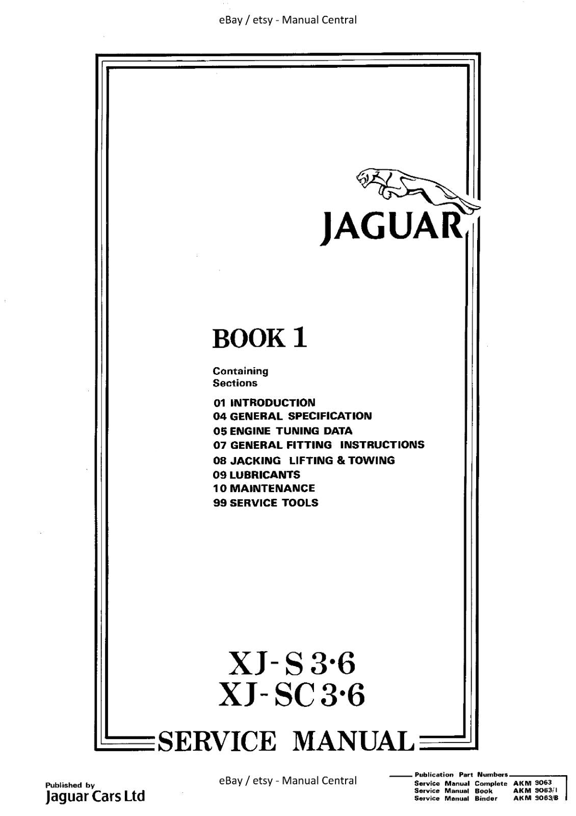 JAGUAR XJ-S XJ-SC 3.6 WORKSHOP SERVICE REPAIR MANUAL REPRINTED COMB BOUND