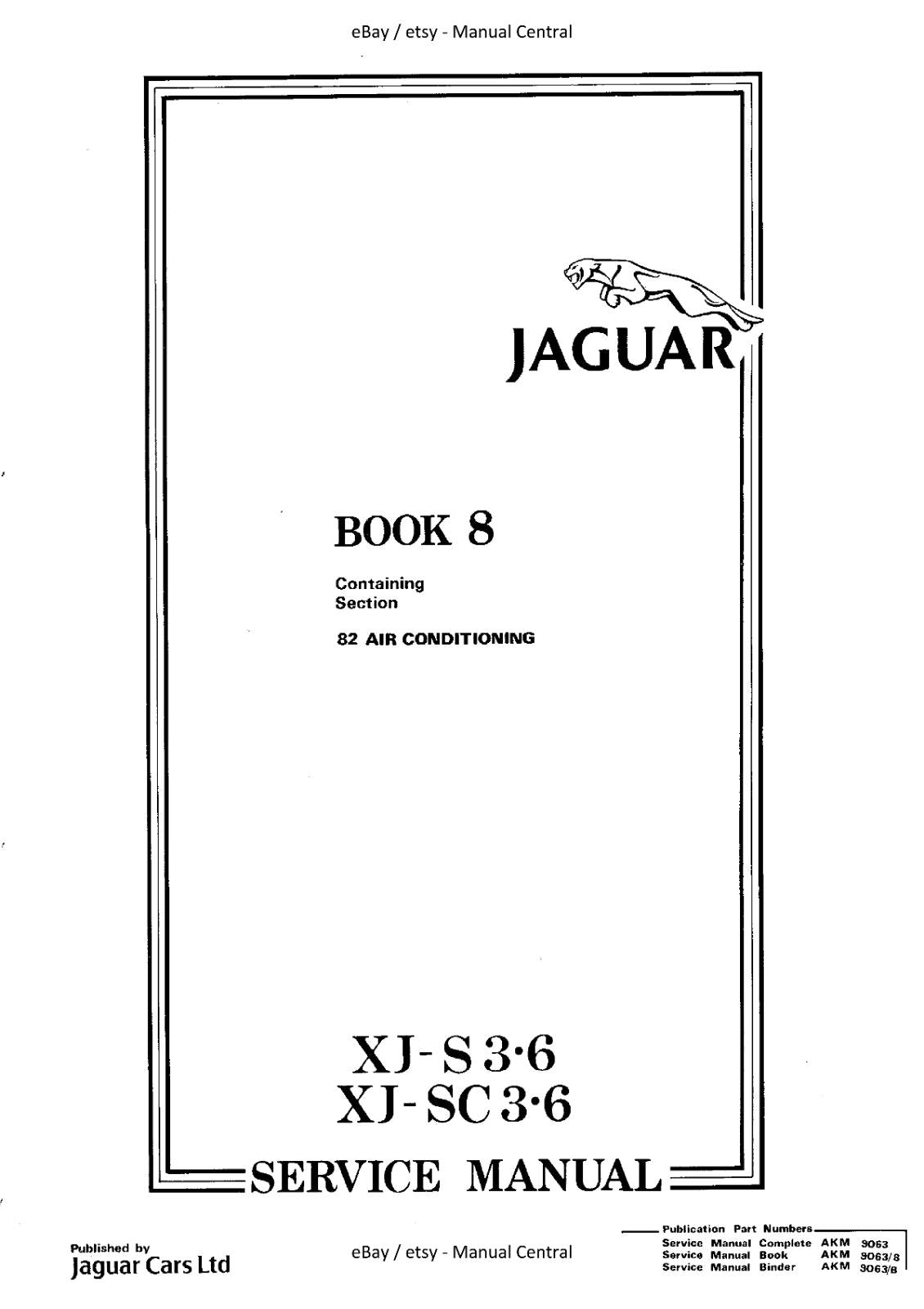 JAGUAR XJ-S XJ-SC 3.6 WORKSHOP SERVICE REPAIR MANUAL REPRINTED COMB BOUND