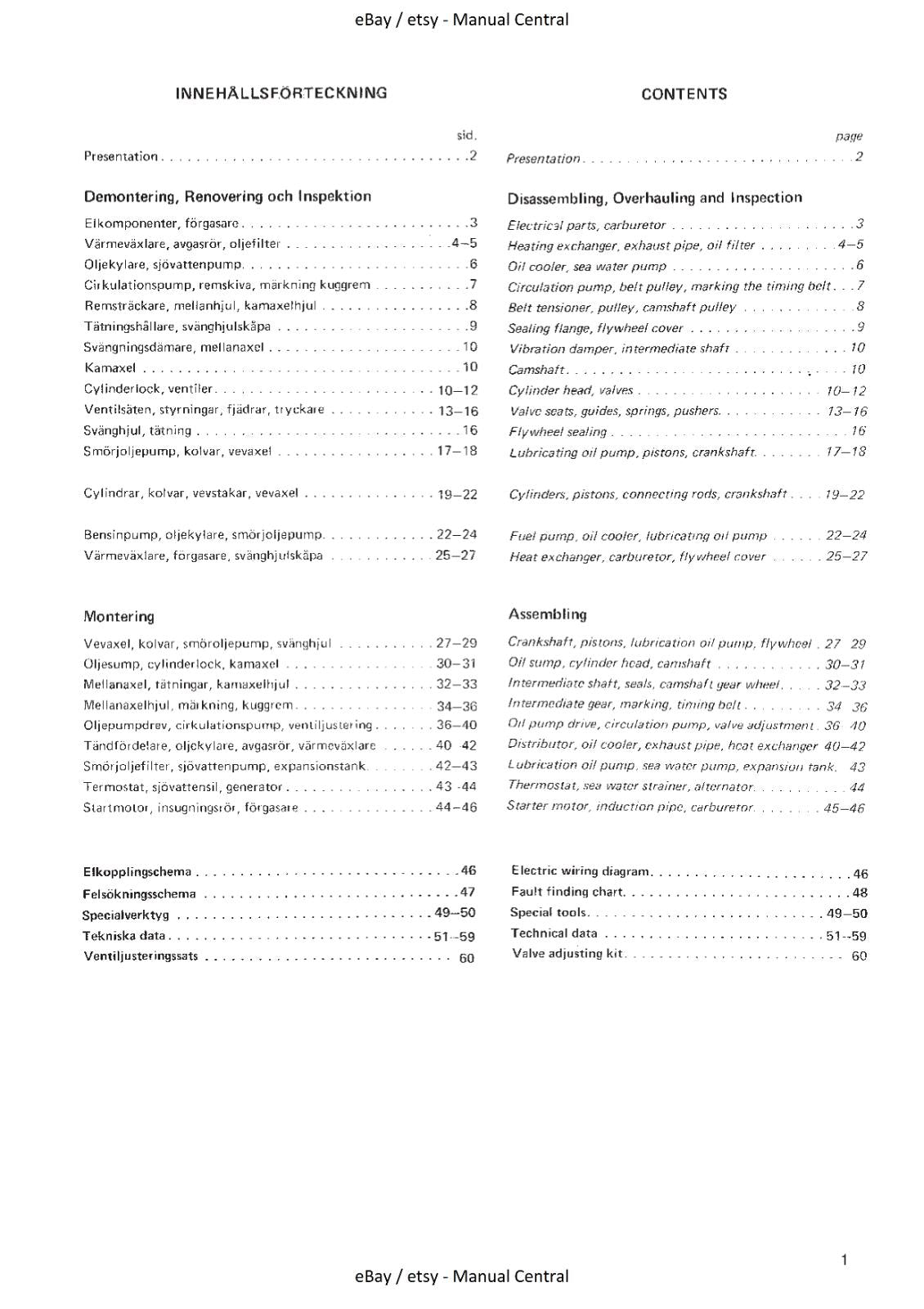 VOLVO PENTA  AQ120B AQ140A VERKSTADSHANDBOK WORKSHOP REPAIR MANUAL 1976 EDITION