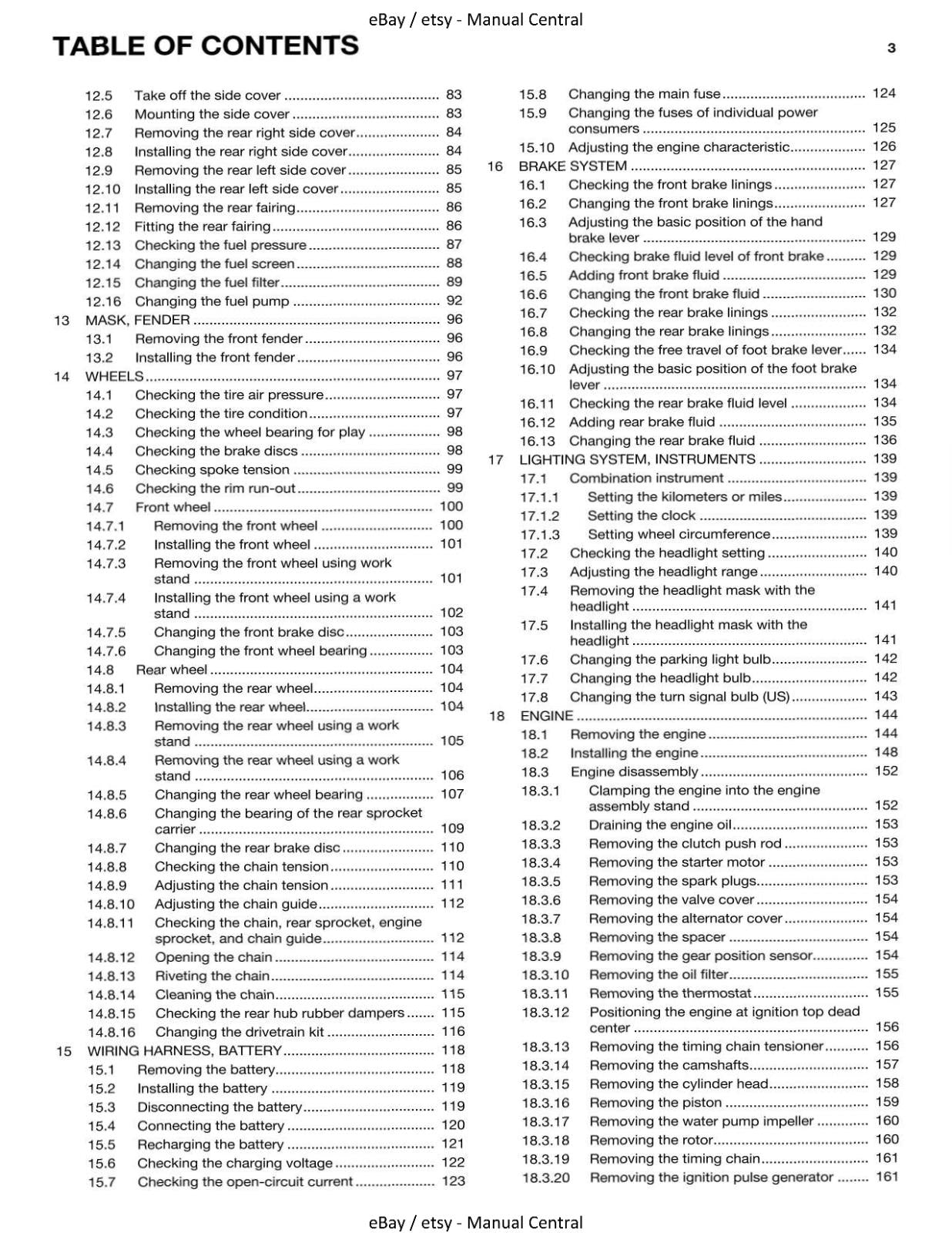 HUSQVARNA 701 ENDURO EU 2017 REPAIR WORKSHOP SERVICE MANUAL REPRINTED COMB BOUND
