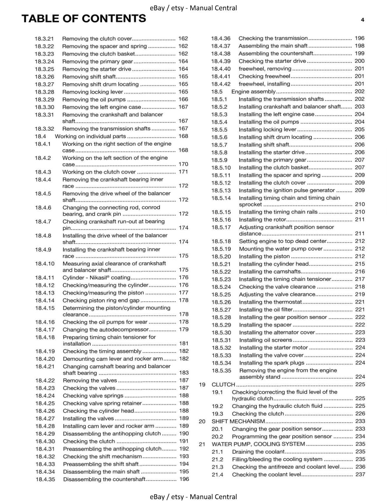 HUSQVARNA 701 ENDURO EU 2017 REPAIR WORKSHOP SERVICE MANUAL REPRINTED COMB BOUND