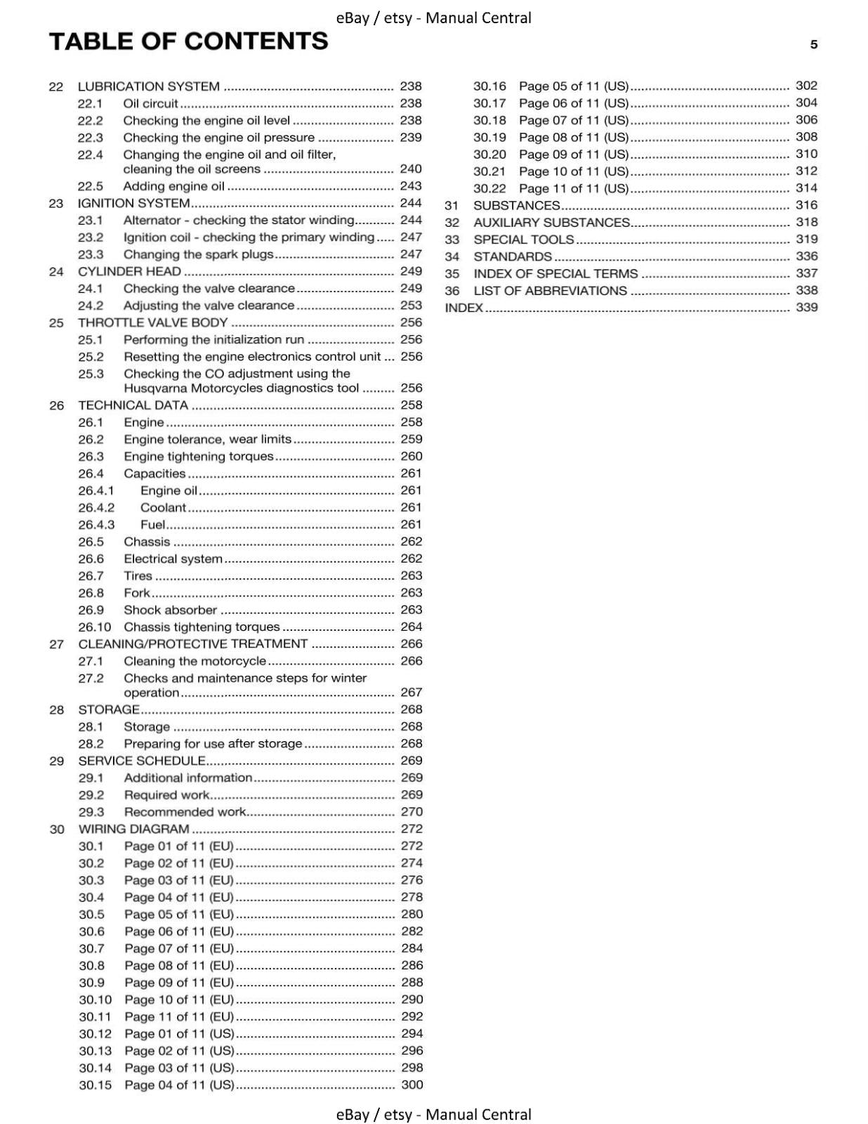 HUSQVARNA 701 ENDURO EU 2017 REPAIR WORKSHOP SERVICE MANUAL REPRINTED COMB BOUND