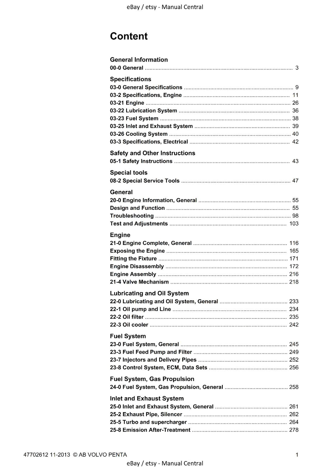 VOLVO PENTA GROUP 21-26 TAD1640-42GE TAD1641-43VE WORKSHOP MANUAL REPRINTED