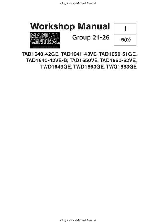 VOLVO PENTA GROUP 21-26 TAD1650-51GE TAD1640-42VE-B WORKSHOP MANUAL REPRINTED