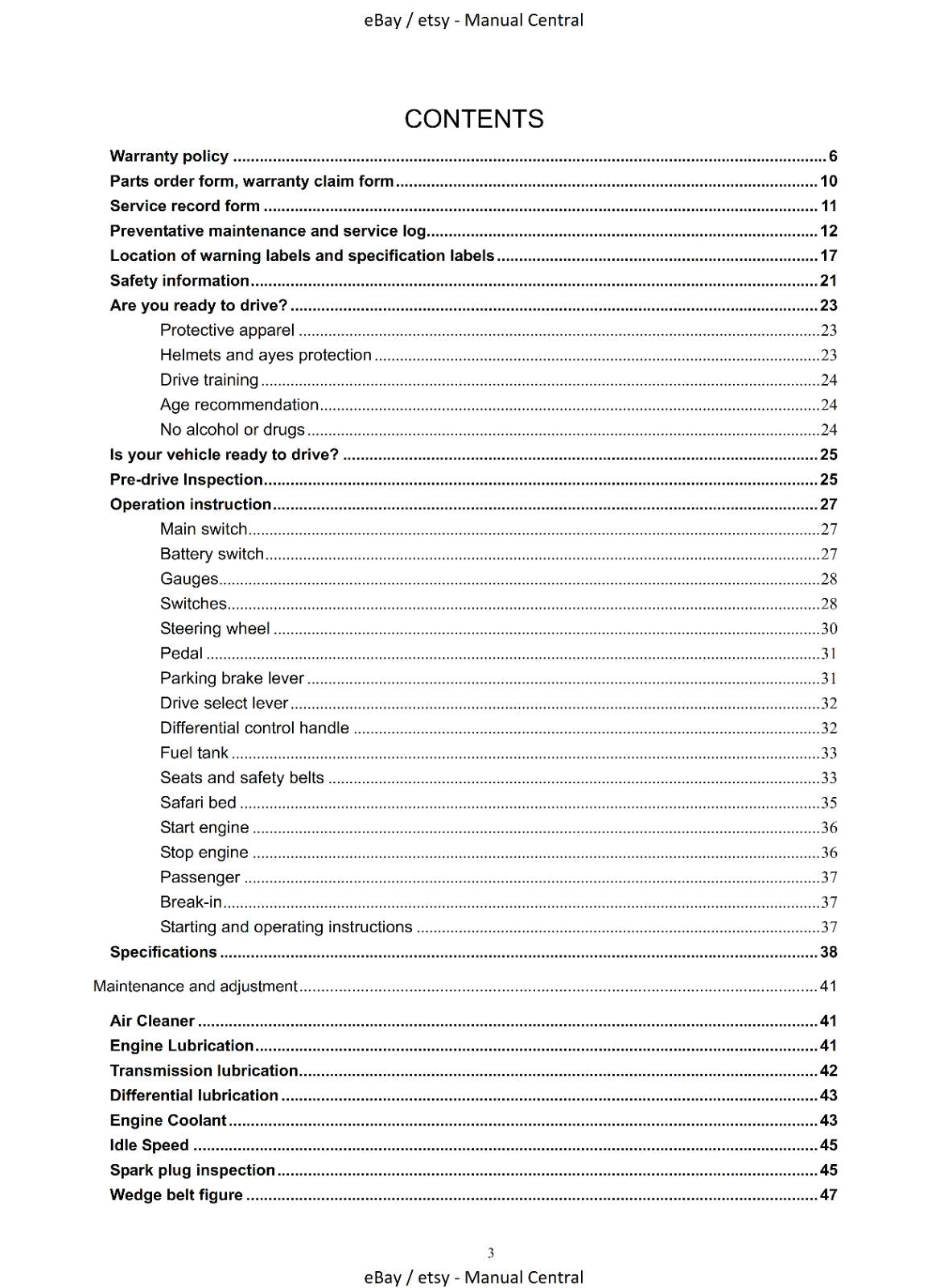 JOYNER TROOPER T2 T4 OWNER SERVICE PARTS MANUAL 2008 REPRINTED