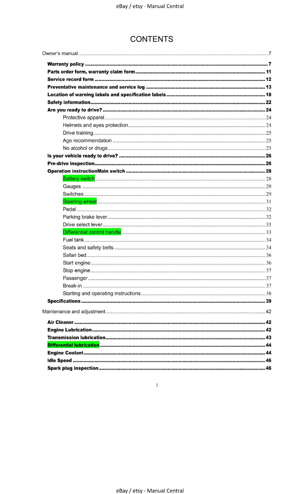 JOYNER TROOPER T2 T4 OWNER SERVICE PARTS MANUAL 2009 REPRINTED