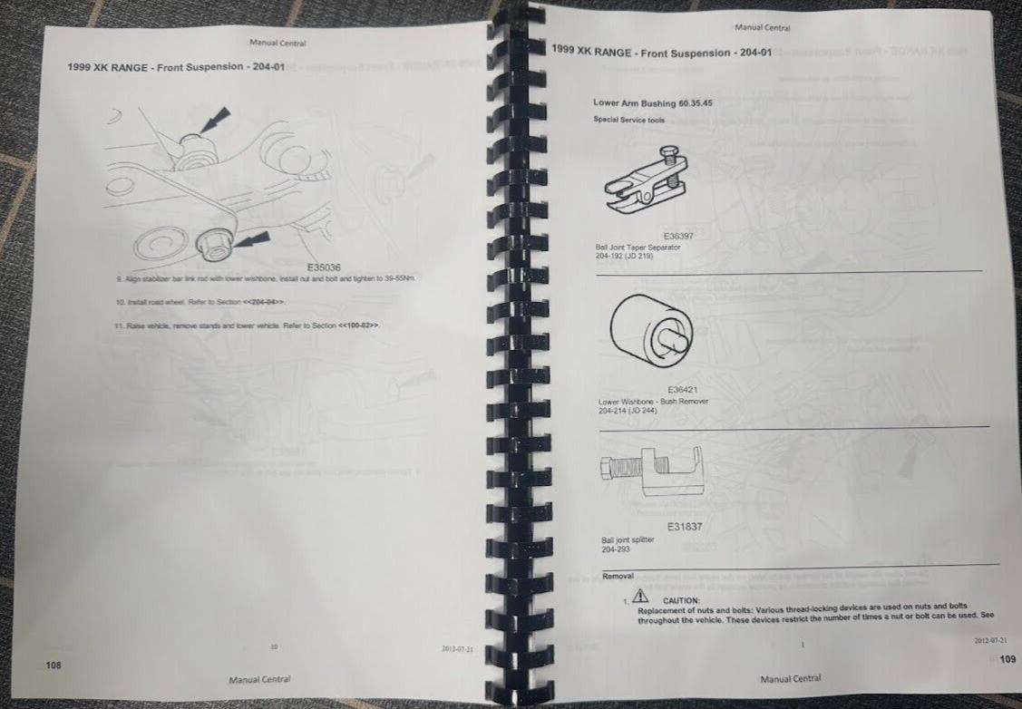 JAGUAR X100 XK8 WORKSHOP SERVICE MANUAL 1997-2003 COMB BOUND