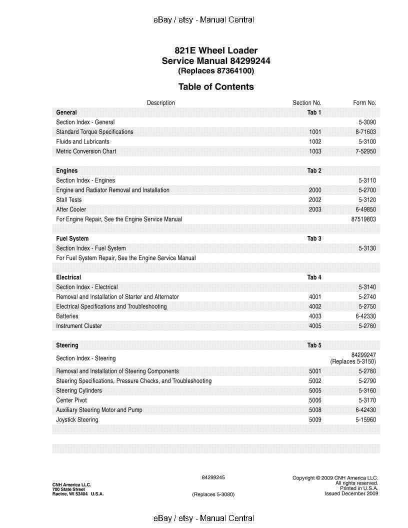 CASE WHEEL LOADER 821E TIER 3 WORKSHOP SERVICE REPAIR MANUAL 2009 REVISION