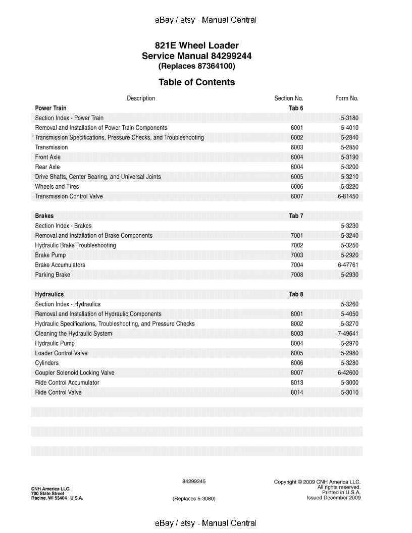 CASE WHEEL LOADER 821E TIER 3 WORKSHOP SERVICE REPAIR MANUAL 2009 REVISION