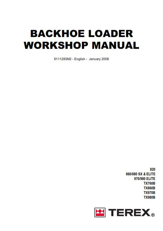 TEREX 820 860 880 970 980 TX760B TX860B TX970B TX980B SERVICE MANUAL 08 REPRINT