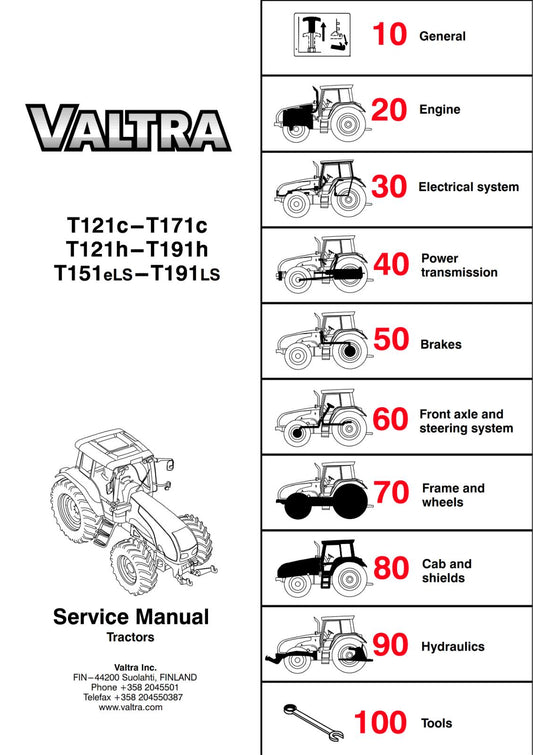 VALTRA T121C - T171C T121H - T191H T151ELS - T191LS SERVICE MANUAL REPRINT