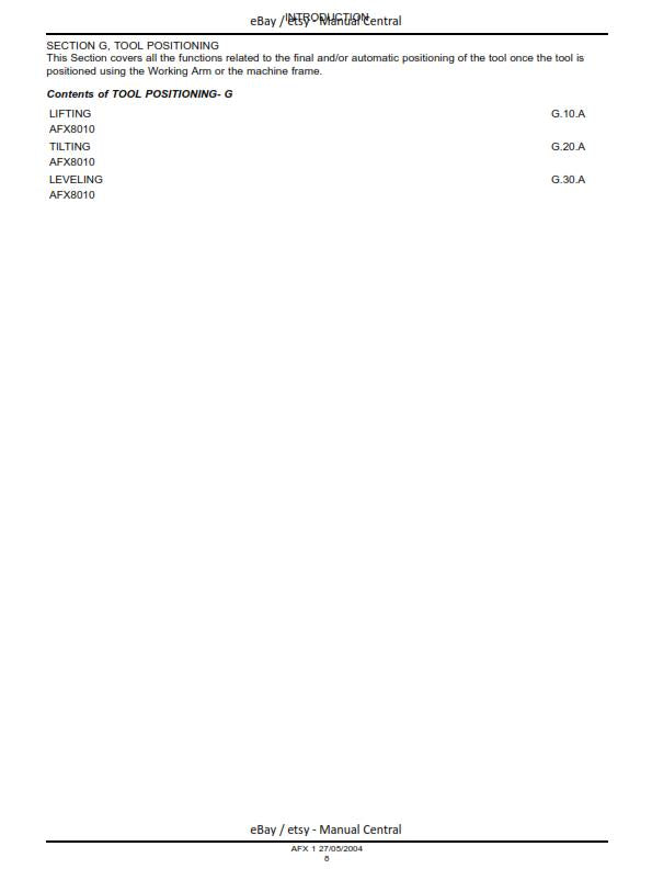 CASE AFX 8010 WORKSHOP SERVICE REPAIR MANUAL 2004 EDITION