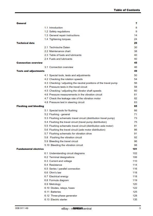 BOMAG BW 211 213 D-4 PD-4 SERVICE WORKSHOP REPAIR MANUAL REPRINT 03/2007 EDITION