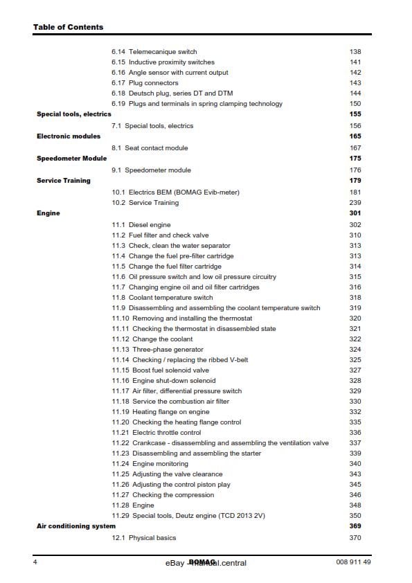 BOMAG BW 211 213 D-4 PD-4 SERVICE WORKSHOP REPAIR MANUAL REPRINT 03/2007 EDITION