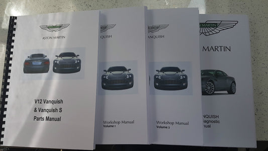 ASTON MARTIN V12 VANQUISH 01-07 PARTS WORKSHOP & OBD MANUAL SET REPRINTED