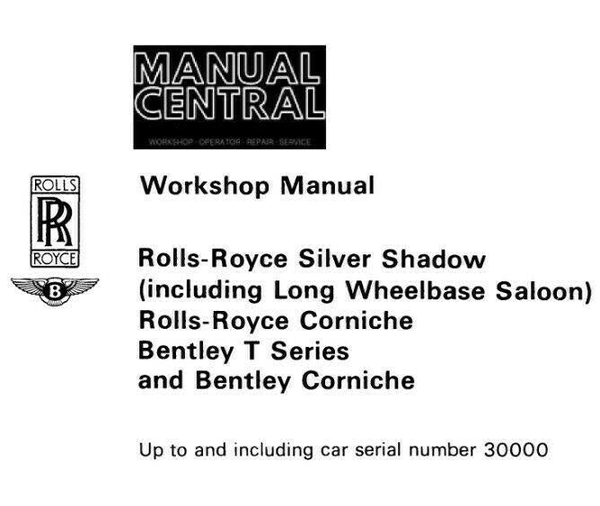 ROLLS ROYCE CORNICHE REPAIR SERVICE WORKSHOP MANUAL 1965- 1976 TSD2476