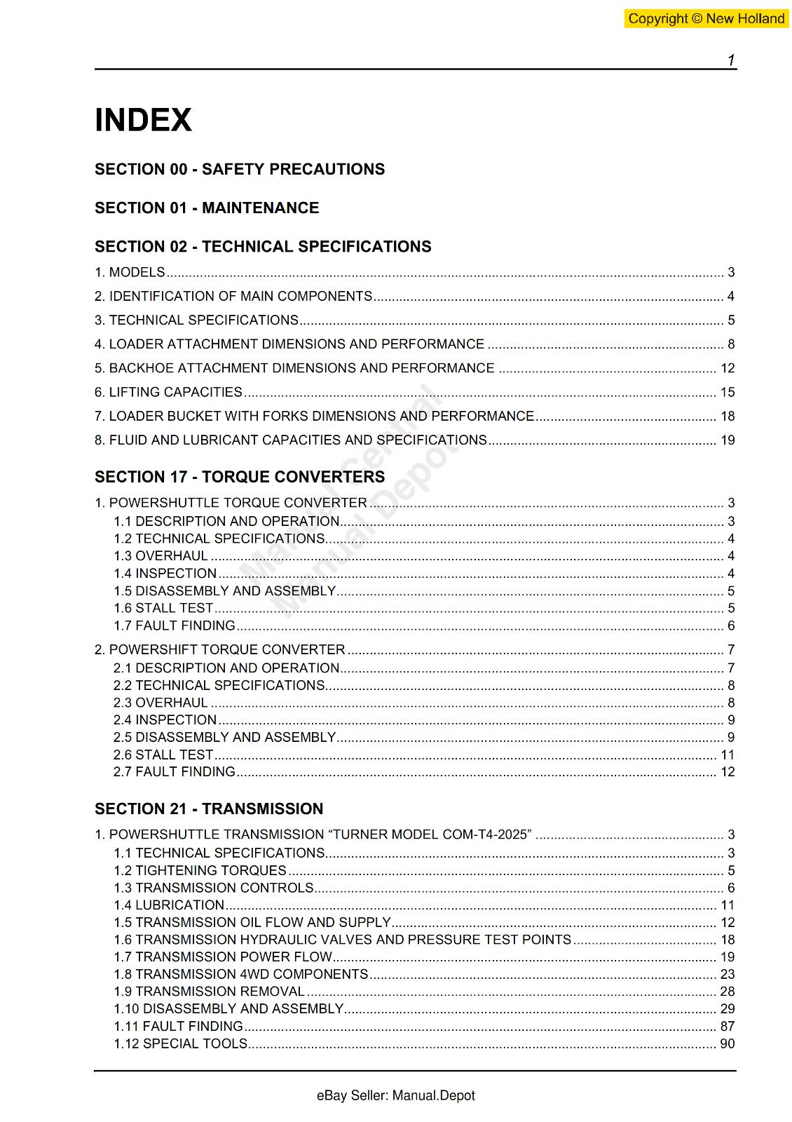 NEW HOLLAND B110 B115 REPAIR WORKSHOP SERVICE MANUAL REPRINTED COMB BOUND
