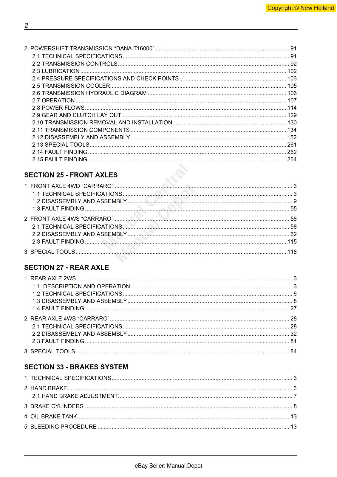 NEW HOLLAND B110 B115 REPAIR WORKSHOP SERVICE MANUAL REPRINTED COMB BOUND