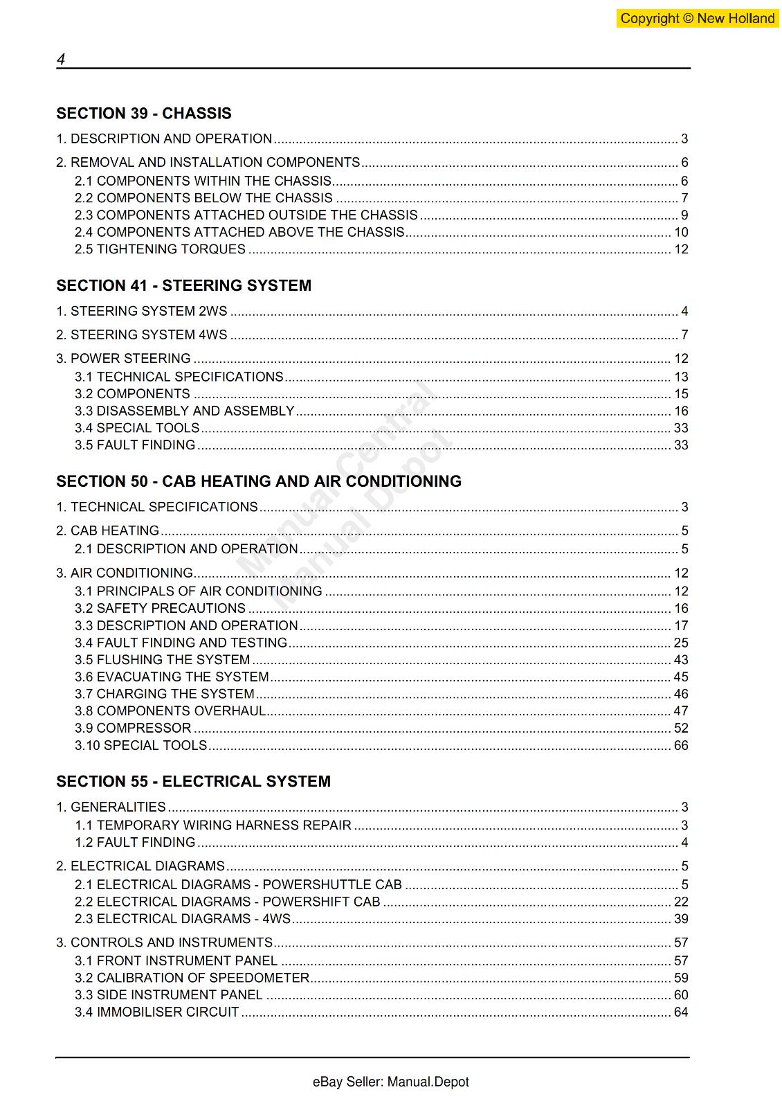 NEW HOLLAND B110 B115 REPAIR WORKSHOP SERVICE MANUAL REPRINTED COMB BOUND