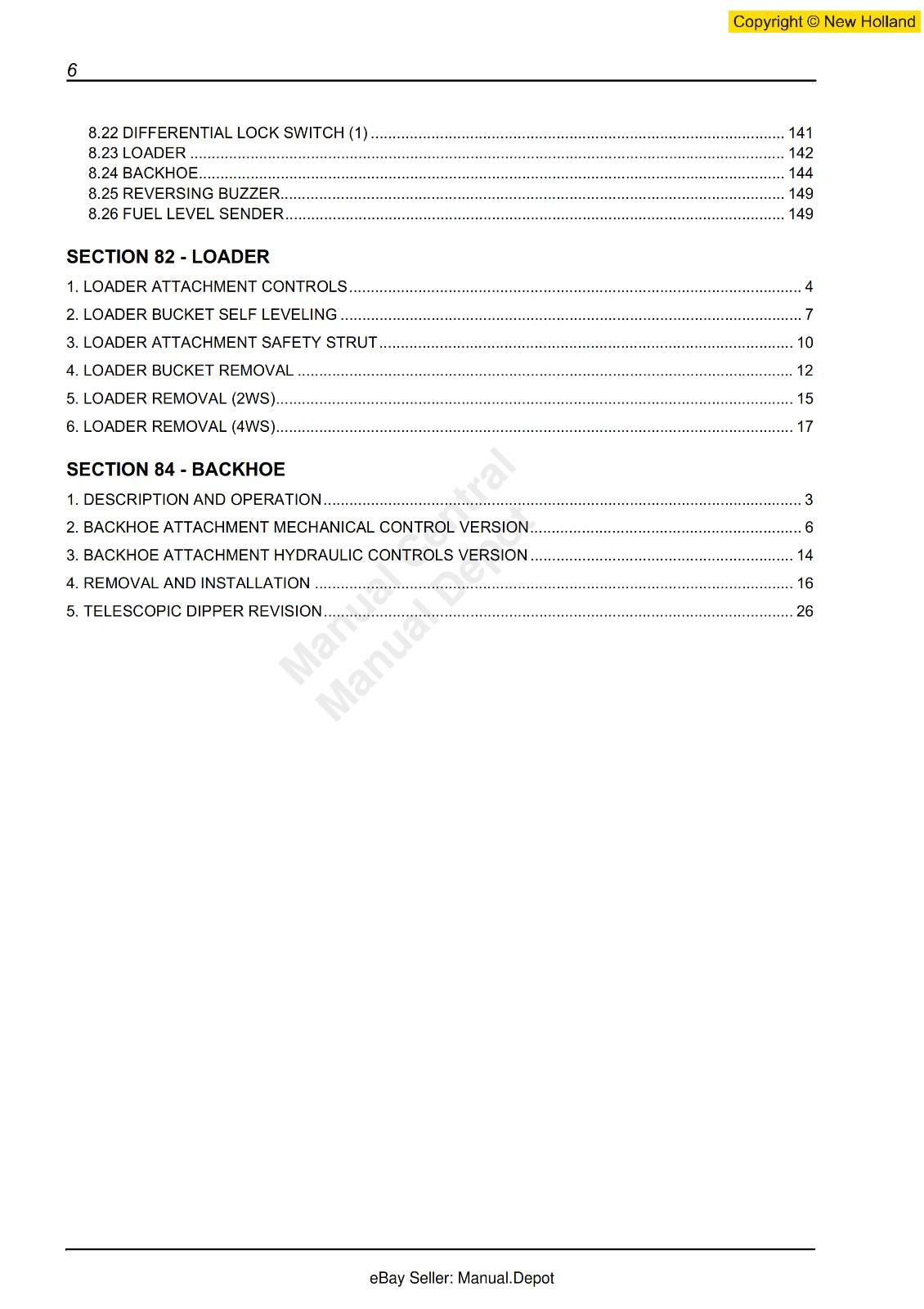 NEW HOLLAND B110 B115 REPAIR WORKSHOP SERVICE MANUAL REPRINTED COMB BOUND