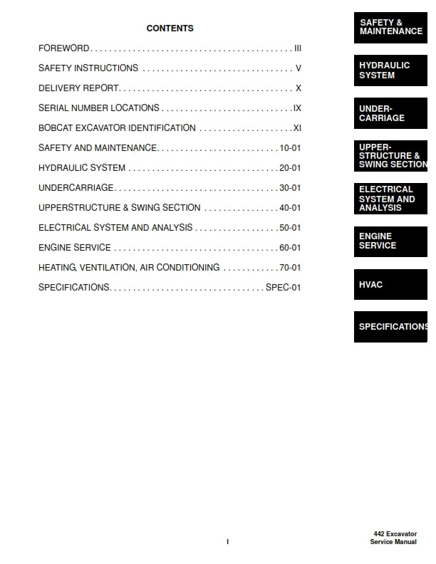 BOBCAT 442 SERVICE MANUAL REPRINTED COMB BOUND