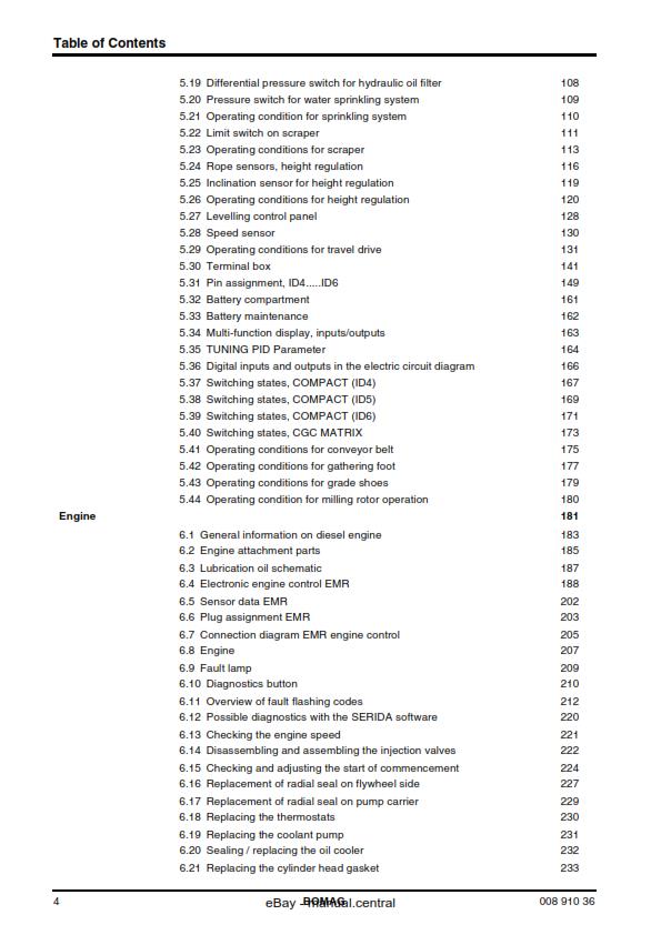 BOMAG BM 2000/60 SERVICE WORKSHOP REPAIR MANUAL REPRINT 06/2006 EDITION