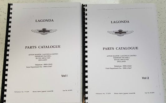 ASTON MARTIN LAGONDA PARTS MANUAL REPRINTED A4 COMB BOUND