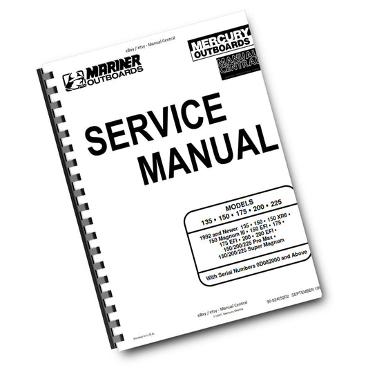 MERCURY 135 150 175 200 225 SERVICE WORKSHOP REPAIR MANUAL 1992 - 1997