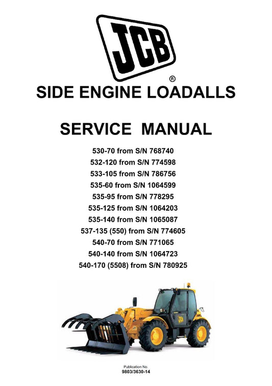 JCB 535-60 (FROM S/N 1064599) SERVICE WORKSHOP MANUAL- SIDE ENGINE LOADALL