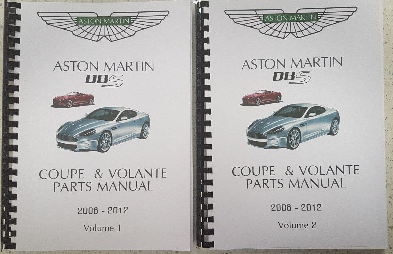 ASTON MARTIN DBS COUPE & VOLANTE PARTS MANUAL REPRINTED 2008 - 2012