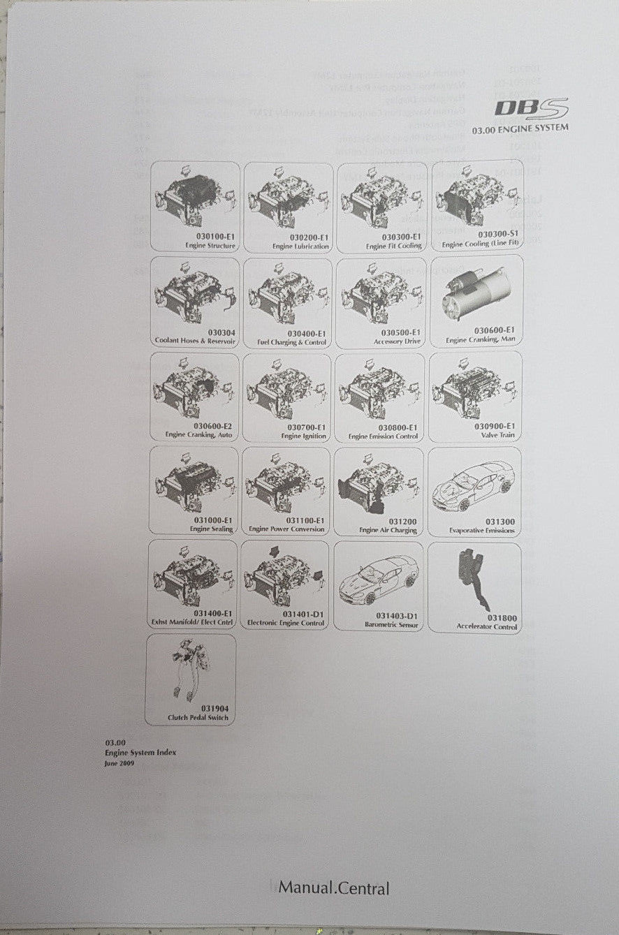 ASTON MARTIN DBS COUPE & VOLANTE PARTS MANUAL REPRINTED 2008 - 2012