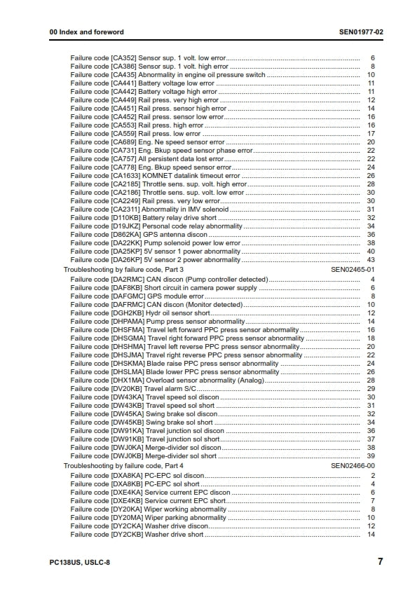 KOMATSU PC138US PC138USLC EXCAVATOR WORKSHOP SHOP MANUAL REPRINTED COMB BOUND